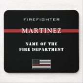 Custom Firefighter Thin Red Line Fire Department Mousepad (Vorne)