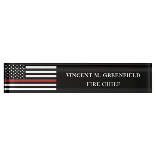 Custom Firefighter Thin Red Line Fire Department Namensplakette (Vorderseite)