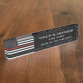 Custom Firefighter Thin Red Line Fire Department Namensplakette (Seite)