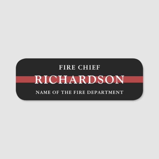 Custom Firefighter Thin Red Line Fire Department Namensschild (Vorderseite)