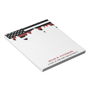 Custom Firefighter Thin Red Line Fire Department Notizblock