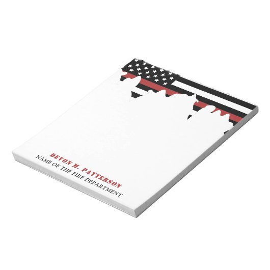 Custom Firefighter Thin Red Line Fire Department Notizblock (Rotiert)