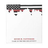 Custom Firefighter Thin Red Line Fire Department Notizblock (Vorderseite)