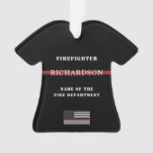 Custom Firefighter Thin Red Line Fire Department  Ornament (Vorderseite)