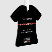 Custom Firefighter Thin Red Line Fire Department  Ornament (Vorderseite)
