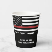 Custom Firefighter Thin Red Line Fire Department Pappbecher (Rückseite)