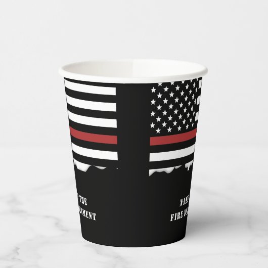Custom Firefighter Thin Red Line Fire Department Pappbecher (Links)