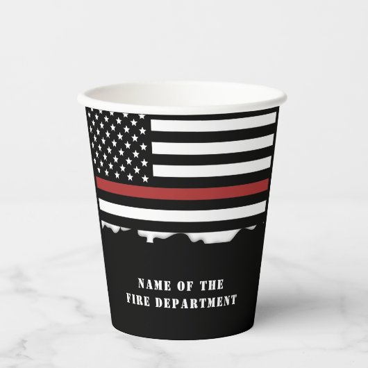 Custom Firefighter Thin Red Line Fire Department Pappbecher (Vorderseite)