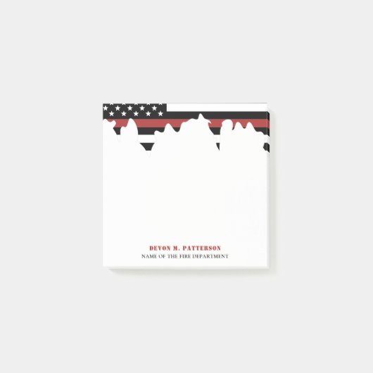 Custom Firefighter Thin Red Line Fire Department Post-it Klebezettel (Vorderseite)