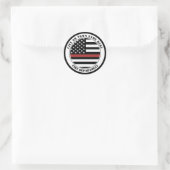 Custom Firefighter Thin Red Line Fire Department Runder Aufkleber (Tasche)