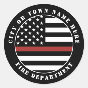 Custom Firefighter Thin Red Line Fire Department Runder Aufkleber