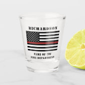 Custom Firefighter Thin Red Line Fire Department Schnapsglas (Vorderseite)