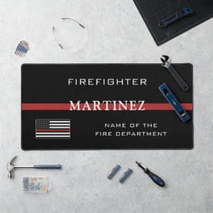 Custom Firefighter Thin Red Line Fire Department Schreibtischunterlage