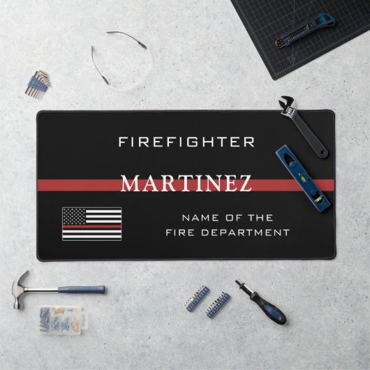 Custom Firefighter Thin Red Line Fire Department Schreibtischunterlage (Arbeitsplatz)