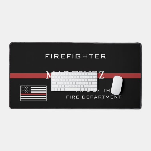Custom Firefighter Thin Red Line Fire Department Schreibtischunterlage (Tastatur & Maus)