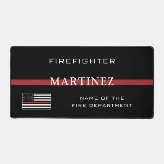 Custom Firefighter Thin Red Line Fire Department Schreibtischunterlage (Vorderseite)