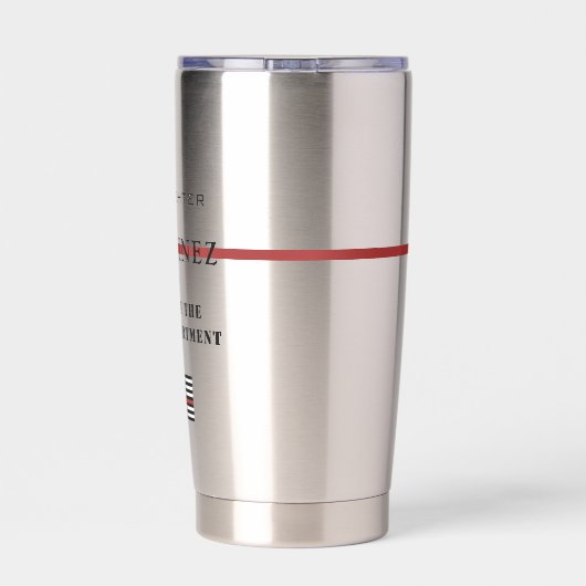Custom Firefighter Thin Red Line Fire Department Thermobecher (Rückseite)