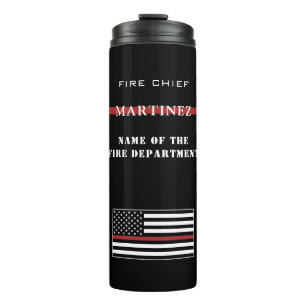 Custom Firefighter Thin Red Line Fire Department Thermosbecher