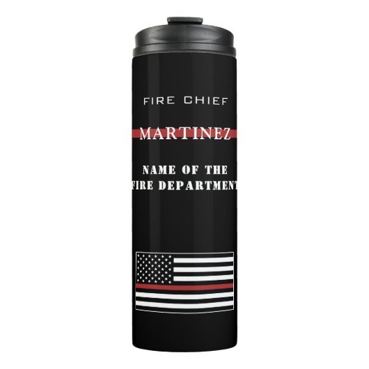 Custom Firefighter Thin Red Line Fire Department Thermosbecher (Vorderseite)