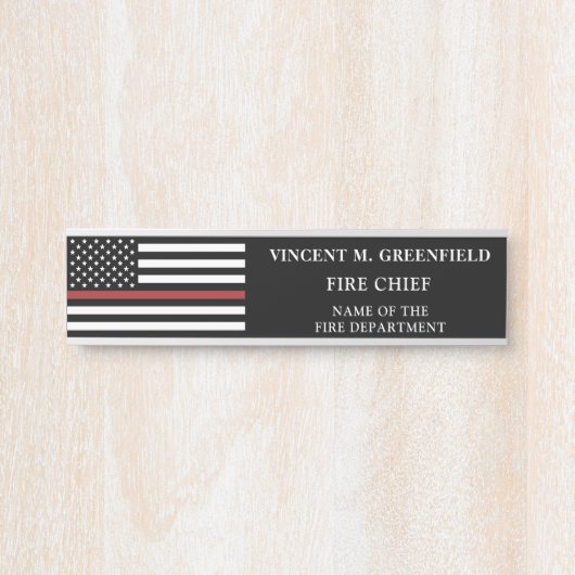 Custom Firefighter Thin Red Line Fire Department Türschild (Vorderseite )