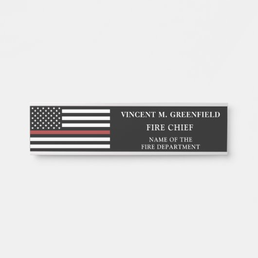 Custom Firefighter Thin Red Line Fire Department Türschild (Vorderseite )