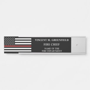 Custom Firefighter Thin Red Line Fire Department Türschild