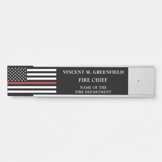 Custom Firefighter Thin Red Line Fire Department Türschild (Vorderseite )