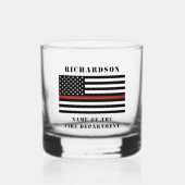 Custom Firefighter Thin Red Line Fire Department Whiskyglas (Vorderseite)