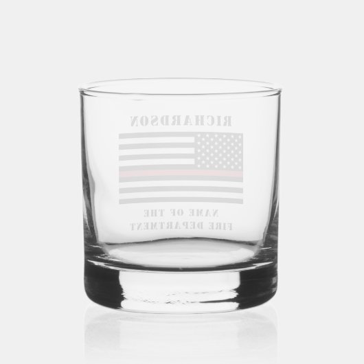 Custom Firefighter Thin Red Line Fire Department Whiskyglas (Rückseite)