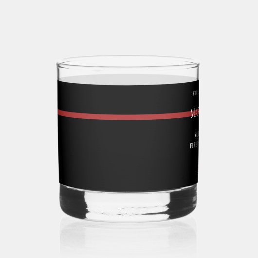 Custom Firefighter Thin Red Line Fire Department Whiskyglas (Rechts)