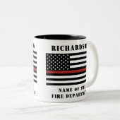 Custom Firefighter Thin Red Line Fire Department Zweifarbige Tasse (VorderseiteRechts)