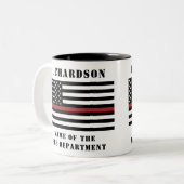 Custom Firefighter Thin Red Line Fire Department Zweifarbige Tasse (Vorderseite Links)