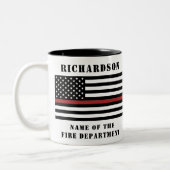 Custom Firefighter Thin Red Line Fire Department Zweifarbige Tasse (Links)