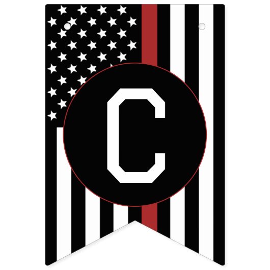 Custom Firefighter Thin Red Line Glückwünsche Wimpelkette (Erste Fahne)