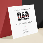 Custom Firefighter Vater Vater's Day Thin Red Line Karte