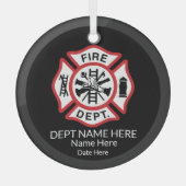 Custom Fireman Ornament Feuerwehrmann Maltese Cros (Vorderseite)