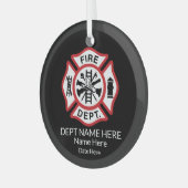 Custom Fireman Ornament Feuerwehrmann Maltese Cros (Vorderseite links)