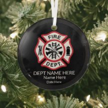 Custom Fireman Ornament Feuerwehrmann Maltese Cros