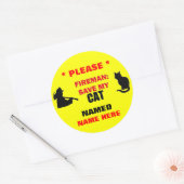 Custom Fireman Rette meine Katze Runder Aufkleber (Umschlag)