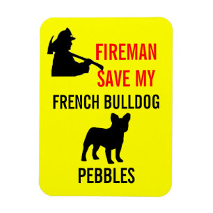 Custom Fireman Rette meinen französischen BullDog Magnet
