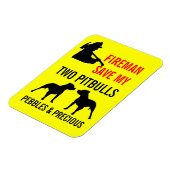 Custom Fireman Rettete meine zwei Pitbullen Feuers Magnet (Linke Seite)