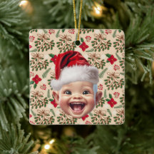 Custom First Baby Face Weihnachtsmannmütze Weihnac