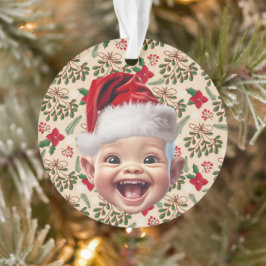 Custom First Baby Face Weihnachtsmannmütze Weihnac Ornament