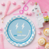 Custom First Birthday One Cool Typ Plate Pappteller (Party)