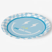 Custom First Birthday One Cool Typ Plate Pappteller (Schrägansicht)