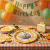 Custom First Birthday Paper Plates with Photo Pappteller