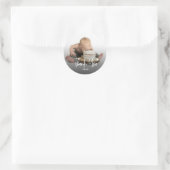 Custom First Birthday Photo Script Thank You Runder Aufkleber (Tasche)