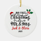 Custom First Christmas als Mr. & Mrs. Ornament (Vorne)