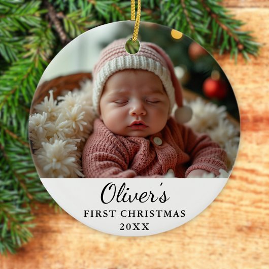 Custom First Christmas Baby Foto Ornament