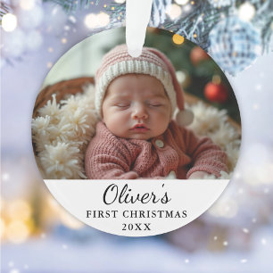 Custom First Christmas Baby Foto Ornament